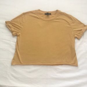 Mustard yellow cuffed T-shirt